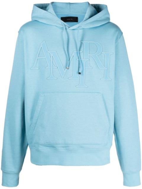 AMIRI Staggered-logo cotton hoodie