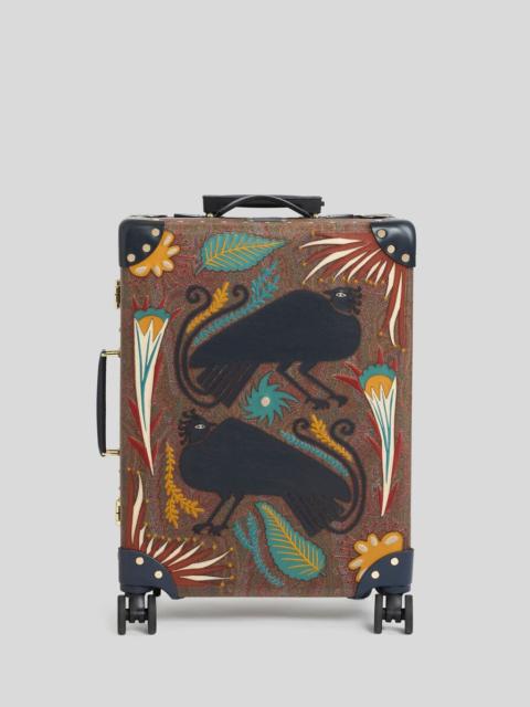 Etro ETRO X GLOBE-TROTTER MEDIUM ARNICA AND LEATHER CARRY-ON WITH PATCHES AND EMBROIDERY