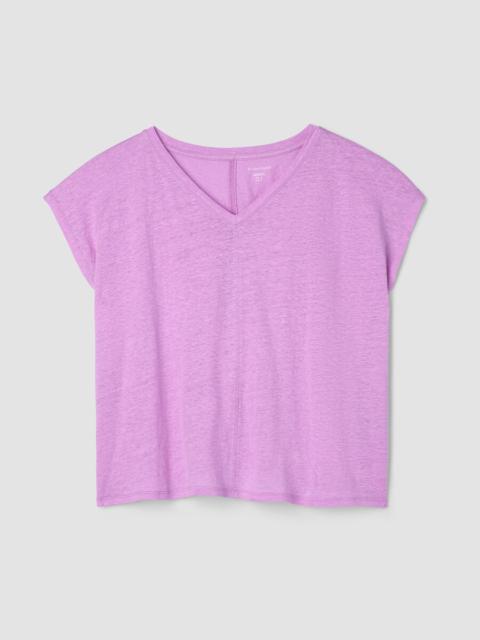EILEEN FISHER Organic Linen Jersey V-Neck Tee