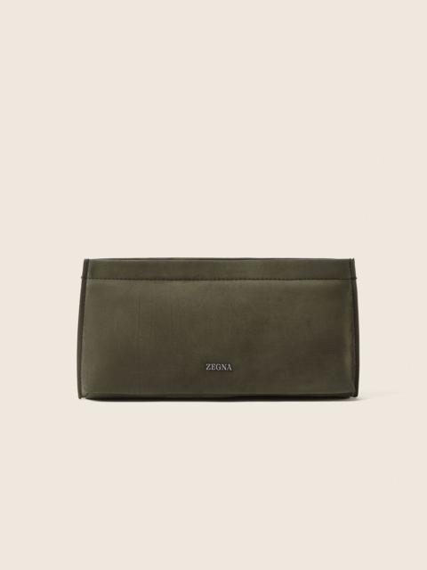 ZEGNA DARK OLIVE GREEN SECONDSKIN POUCH