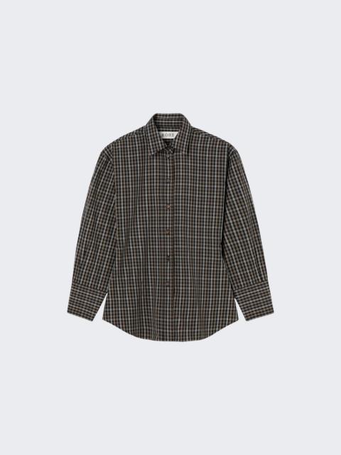 RÓHE Shaped Check Shirt Black And Brown Check