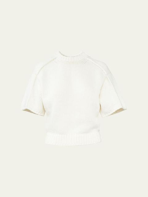 AISLING CAMPS Perfect Short-Sleeve Crop Knit T-Shirt