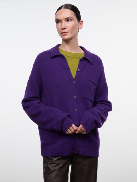 STAUD STAUD CAMERON CASHMERE CARDIGAN COSMOS