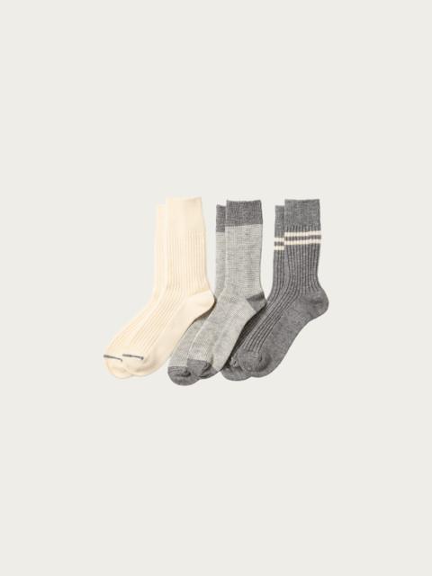 ROTOTO® Recycled Cotton Wool Daily 3 Pack Socks - Gray