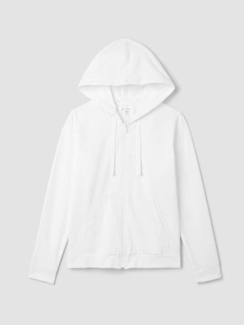 EILEEN FISHER Pima Cotton Stretch Jersey Hooded Jacket