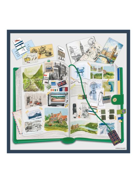 Longchamp L'Echappée belle Silk scarf 90 Navy - OTHER