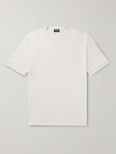 ZEGNA Silk and Linen-Blend Piqué T-Shirt