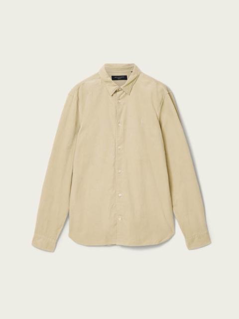 ALLSAINTS BIRCHWOOD RAMSKULL LONG SLEEVE CORDUROY SHIRT