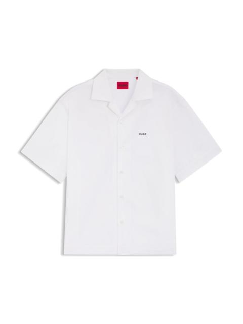 HUGO OVERSIZED-FIT SHIRT IN PAPER-TOUCH COTTON