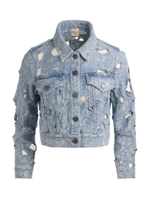 Alice + Olivia CHLOE LASERCUT DENIM JACKET