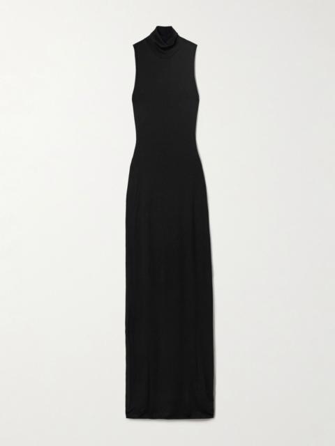 ÉTERNE Harlow stretch-modal jersey turtleneck maxi dress Black