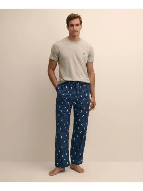 Brooks Brothers Cotton Broadcloth Holiday Dog Lounge Pants
