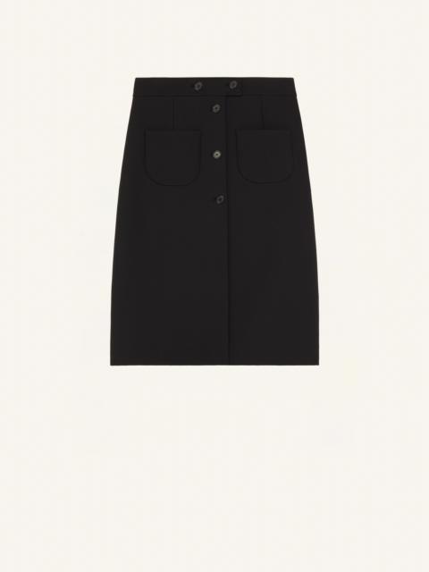 courrèges DOUBLE POCKETS CREPE SKIRT