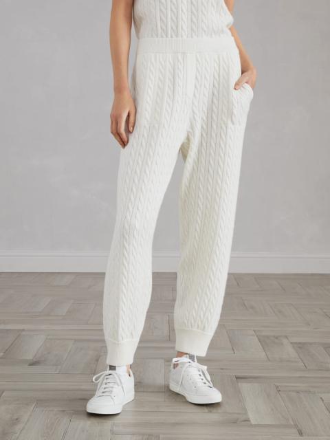 Cashmere cable knit trousers