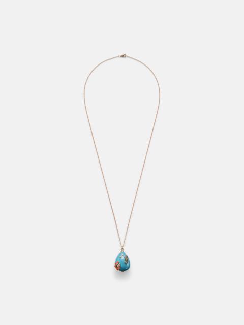 Yvonne Léon Pendentif L'océan 9kt gold necklace with turquoise, diamonds, and gemstones