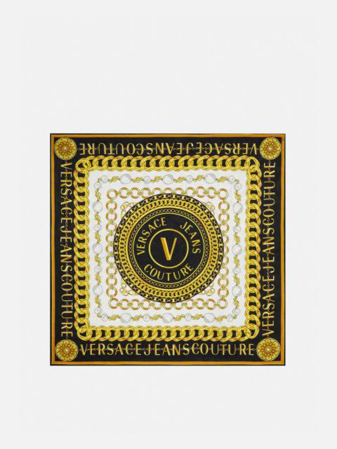 VERSACE JEANS COUTURE V-Emblem Chain Large Silk Foulard