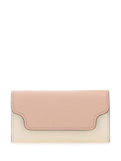 Marni Two-tone leather key chain case