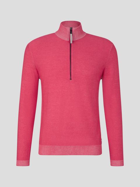 BOGNER Patryk Half-zip pullover in Pink