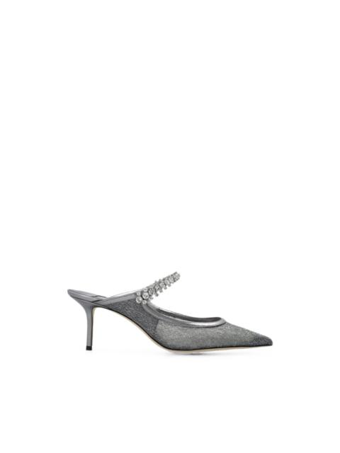 JIMMY CHOO Bing crystal-embellished mesh mules