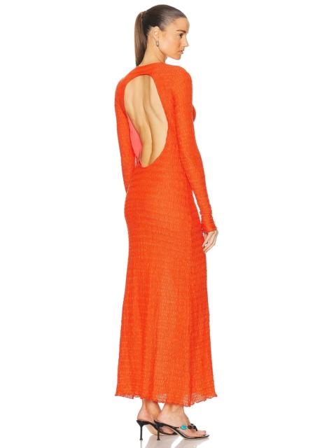 SIEDRÉS Lendi Open Back Textured Maxi Dress