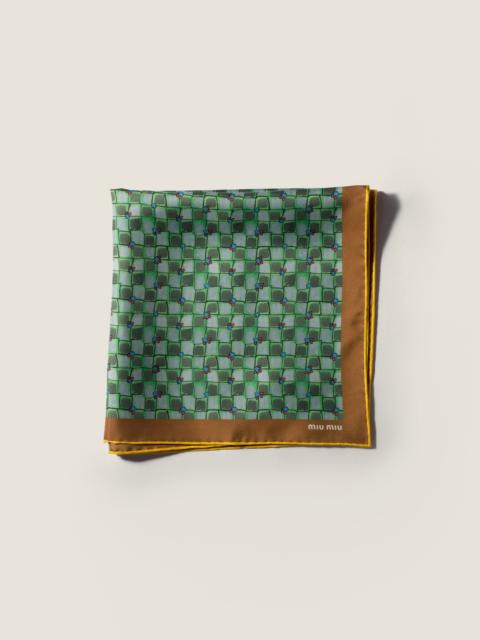 Miu Miu Printed twill scarf