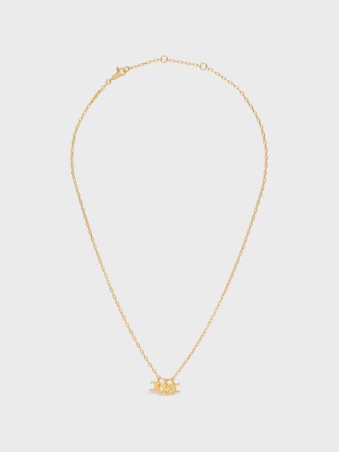CELINE Triomphe Trio Necklace in Brass with Gold Finish