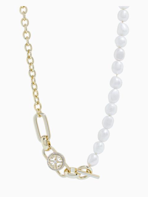 EMPORIO ARMANI GOLD-TONE BRASS STATION NECKLACE
