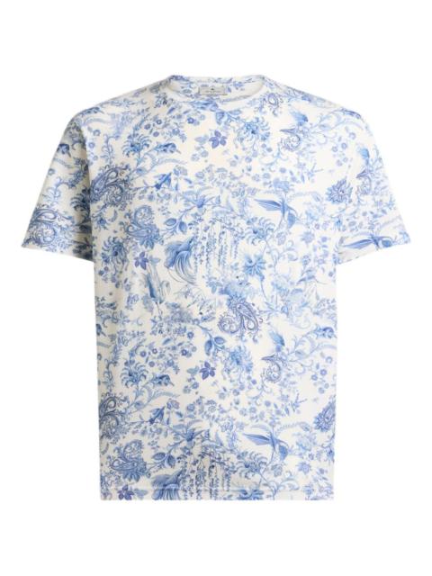 Etro flora fauna motif cotton t-shirt