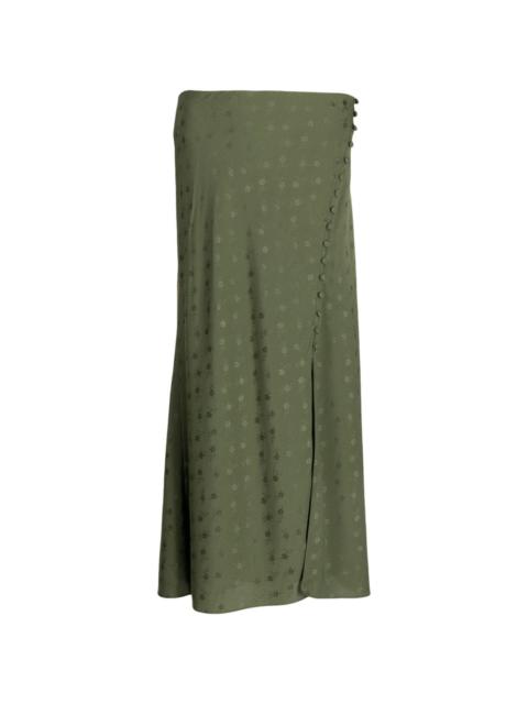 Franconia jacquard-pattern midi skirt