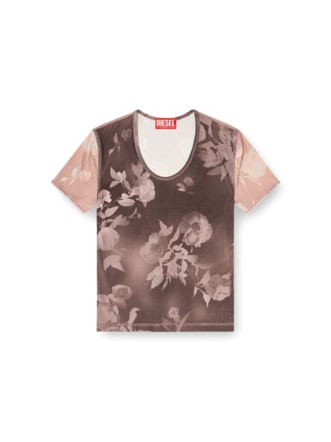 Diesel TOP IN FLORAL-PRINT RIBBED JERSEY
