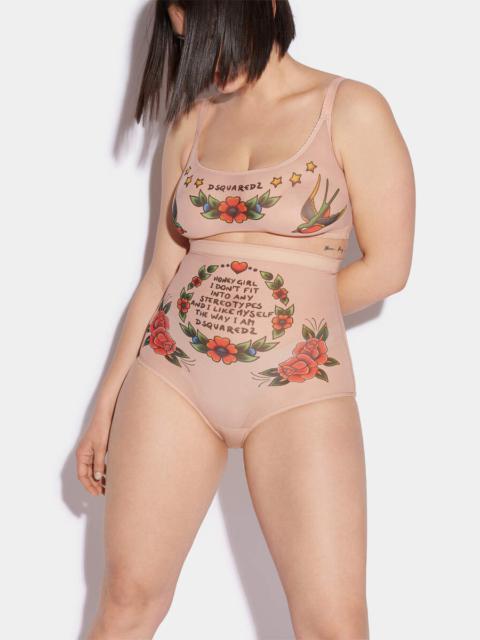 DSQUARED2 HONEY TATTOO SPORTS BRA