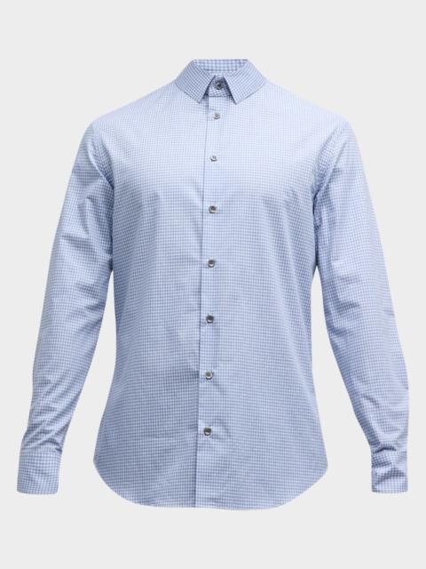 GIORGIO ARMANI Men's Micro-Box Cotton Sport Shirt