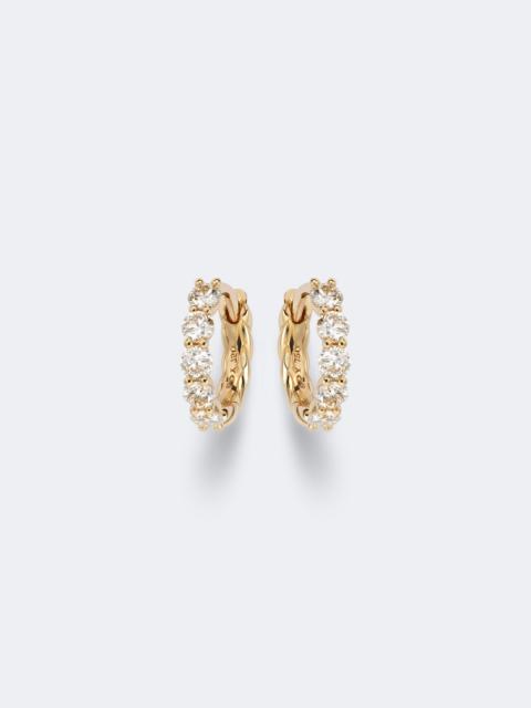 DAVID YURMAN Petite Pavé 18kt gold hoop earrings with diamonds