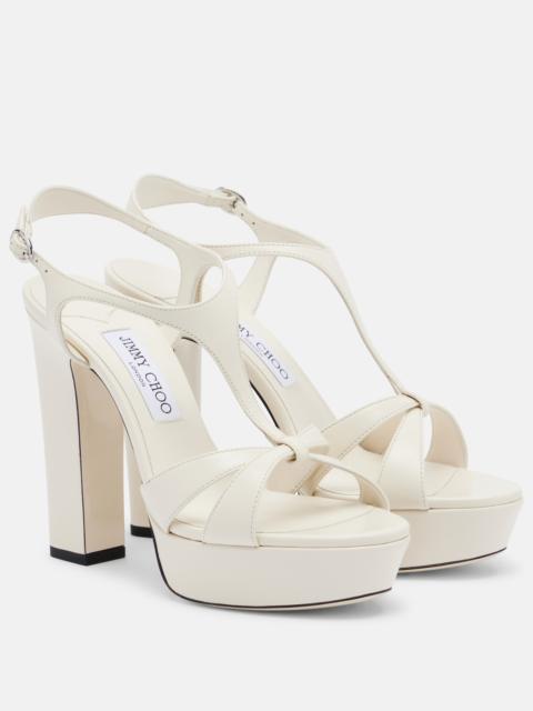 JIMMY CHOO Kesia leather platform sandals