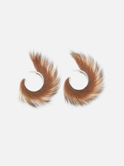 Acne Studios Shearling hoop earrings - Silver/Brown