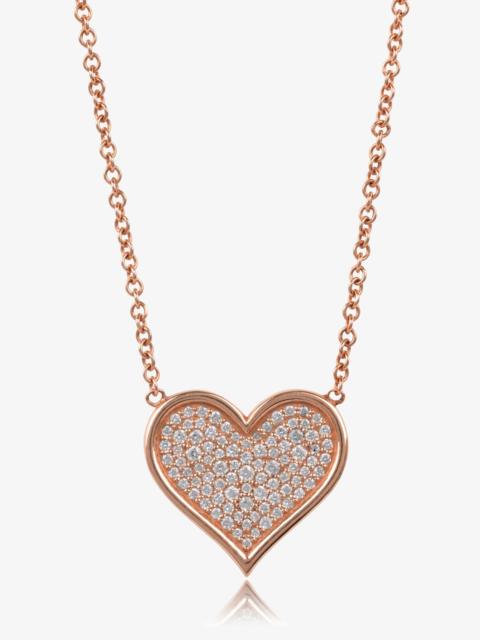 SPRWMN LARGE DIAMOND PAVE HEART NECKLACE