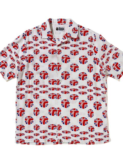 A BATHING APE® London Union Jack Button-Up T-Shirt "White" 001SHG221018 WHT