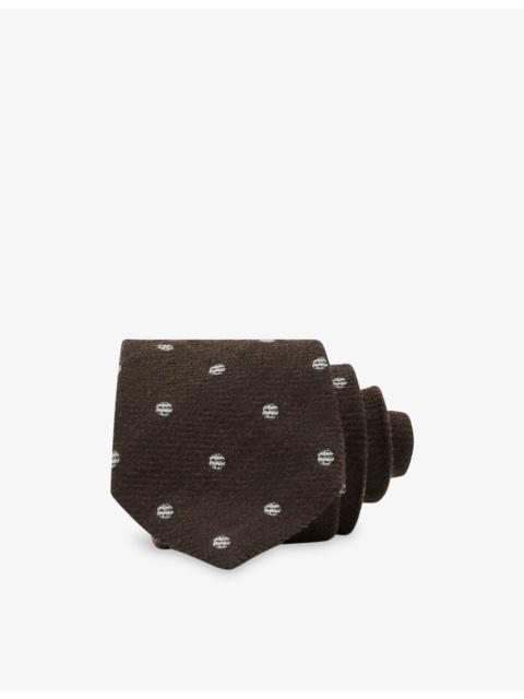 REISS Rocco Textured Polka-Dot Wool-Silk Tie