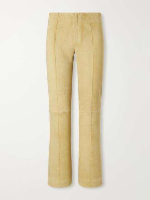 STOULS Georgette Straight-leg Suede Pants