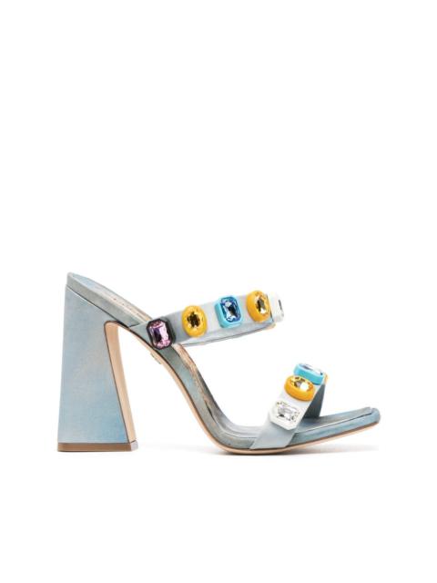 crystal-embellished graphic-print sandals