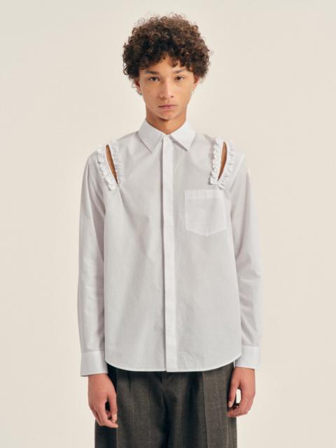 Simone Rocha Ruffle Slash Classic Concealed Button Shirt