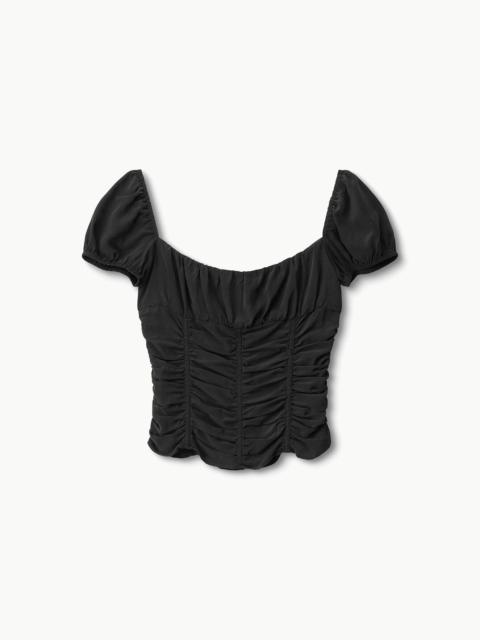 STAUD STAUD ELBA SILK TOP BLACK