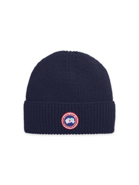 Canada Goose Men's Arctic Logo Patch Wool Beanie - Navy Heather