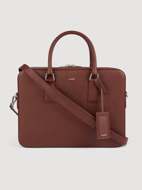 Sandro RECONSTITUTED LEATHER BRIEFCASE