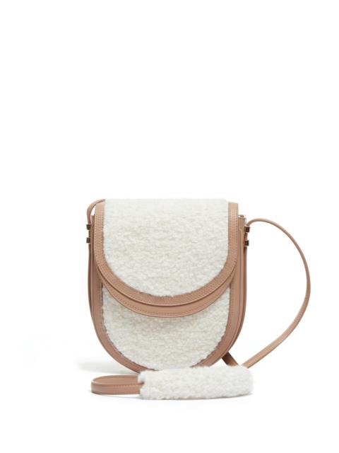 Tina Crossbody Bag in Nude Nappa Leather with Cashmere Boucle