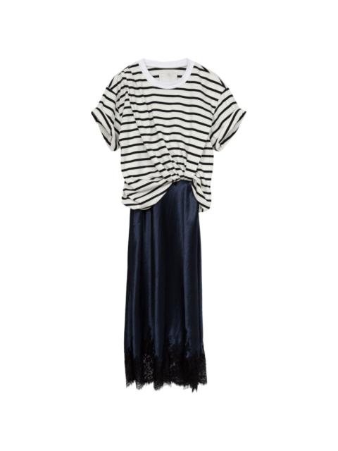 striped cotton midi dress