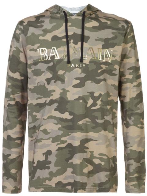 Balmain camouflage logo hoodie