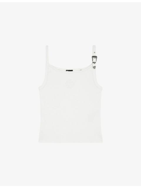 The Kooples Buckle-Embellished Slim-Fit Stretch-Cotton Vest