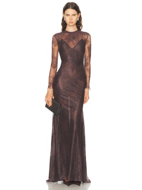 ALEX PERRY Long Sleeve Lace Gown