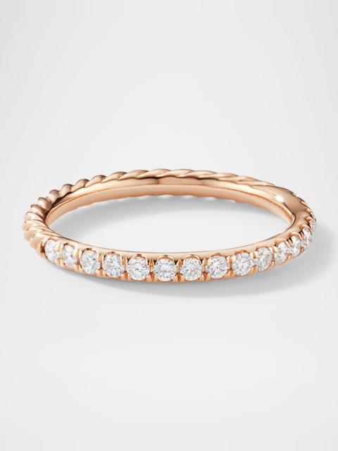 DAVID YURMAN Cable Collectibles Stack Ring with Diamonds in 18K Rose Gold, 2mm